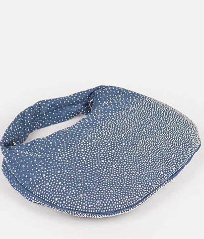 BENNY RHINESTONE STUDDED DENIM PURSE