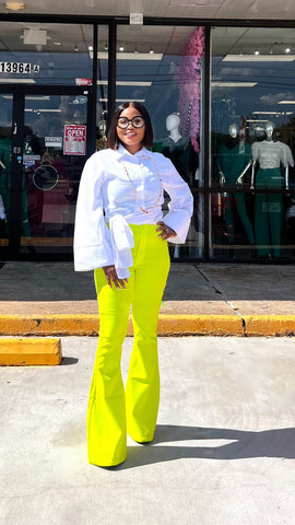 THALIA BOOTCUT JEANS ( Neon Green )