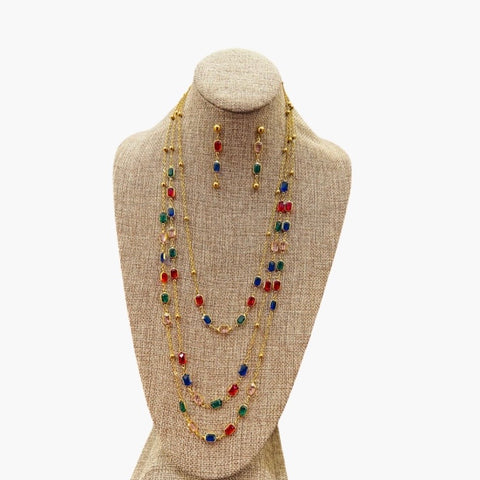 Miyava Multi Gold long Necklace set
