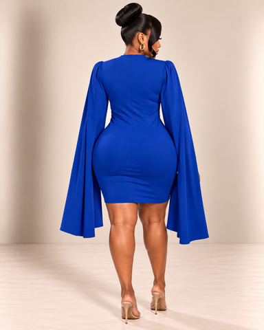 Kessara Cape Sleeve Corset Dress