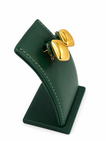 Vellora Sculpted Matte Gold Chunky Stud Earrings - Gold