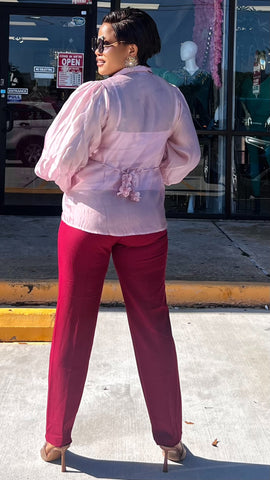 ELOWÈN FLORAL DESIGN SATIN BLOUSE