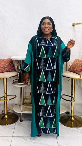 The Zaria Luxe Geometric Kaftan Maxi Dress