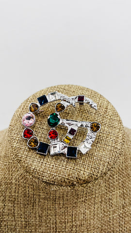 MARVIN MULTICOLOR STONES BROOCH PIN