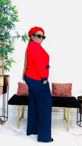 MAYOR BUTTONS V-NECK PANTS SET