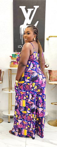 ZARÉLLE Double Split Strap Flow Jumpsuit - Multicolor