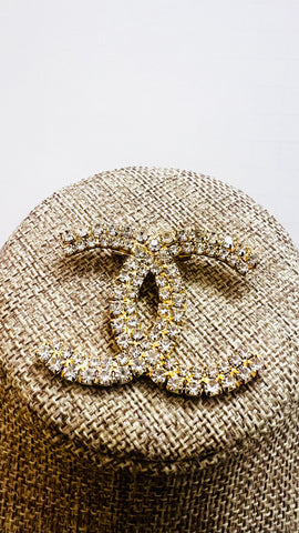 MAYA BLACK RHINESTONES PIN BROOCH
