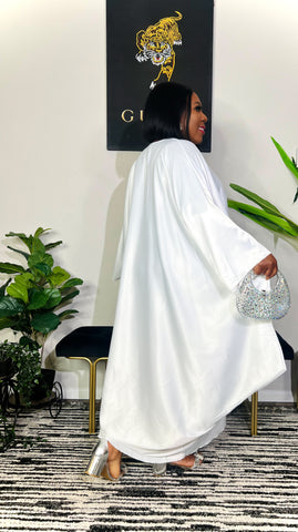 Annalise Luxe V-Neck Swing Kaftan  Dress (Off White)