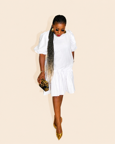 DOLLED UP PUFF SLEEVE DRESS