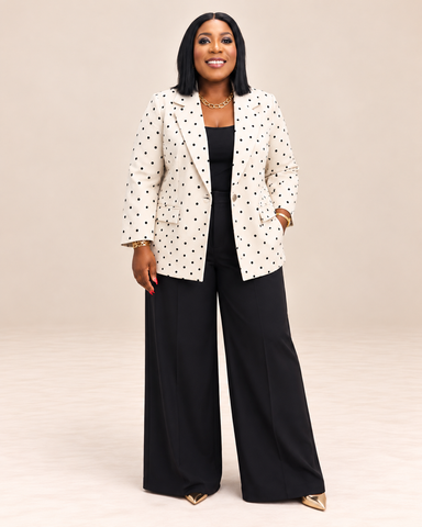 Camille Polka Dot Boyfriend Blazer