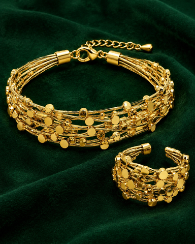 Gilded Confetti Bracelet & Ring Set