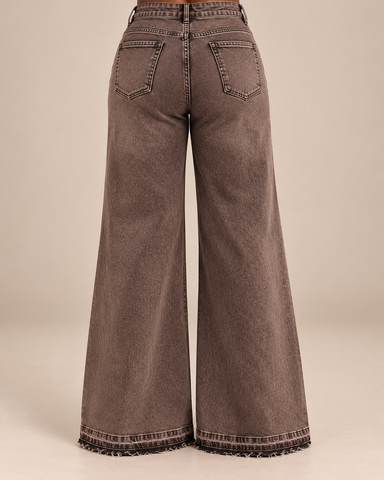 Bravelle Washed Wide-Leg Jean