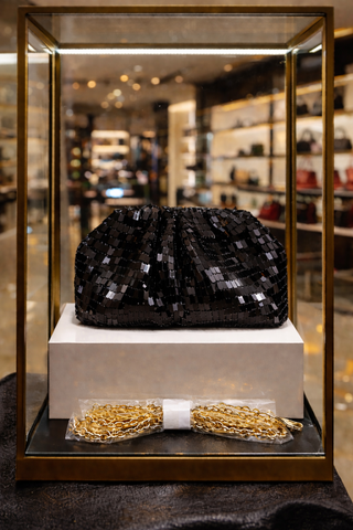 Luminara Black Sequin Clutch Bag