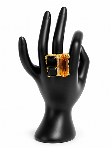 SOLARA Mosaic Cocktail Statement Ring