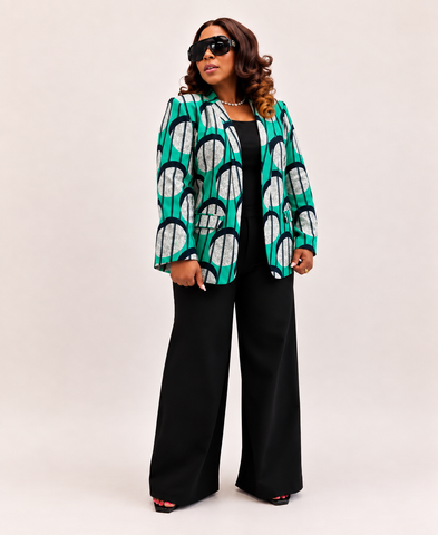 Solenne Geo Print Blazer