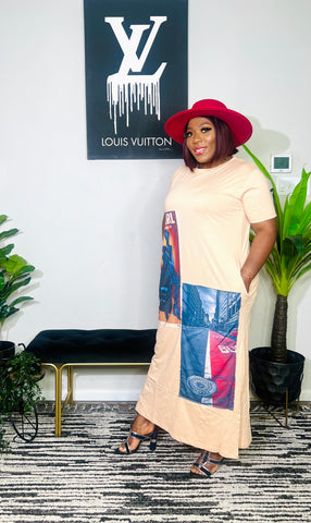 Star Girl Oversized Graphic Midi Dress