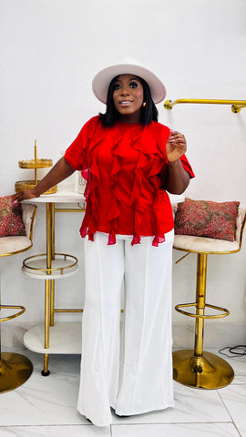 Movita Ruffle Detail Statement Top