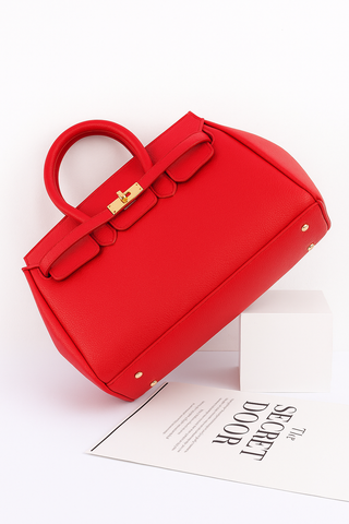 AMILA LUXE TOP HANDLE SATCHEL BAG (Red)
