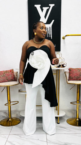 MONÉTTE Rosette Contrast Luxe Pant Set - Exclusive