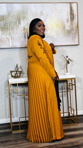 NEEMAH 3 PIECE RHINESTONE KIMONO KAFTAN SET