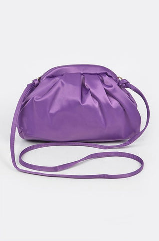 REEVEE SATIN PLEATED CLUTCH PURSE (Purple)