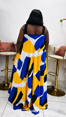 The Solstice Abstract Halter Maxi Dress