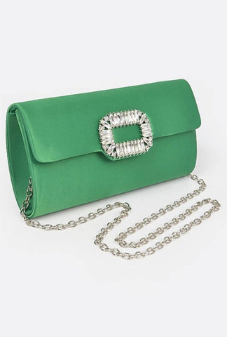 MILLA RHINESTONE ENVELOPE PURSE (Green)