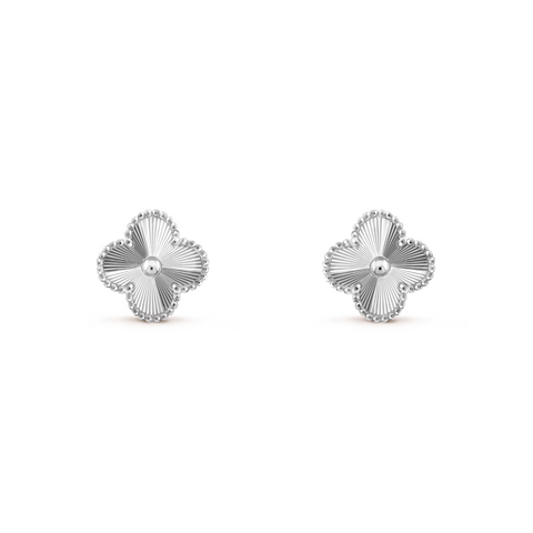 Clover Leaf Earrings 925 Silver, 18K Gold Plated