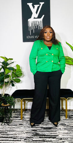 AMADEA TWEED COLLARLESS BLAZER