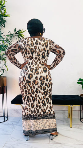 KENYATTA ANIMAL PRINT 2 PIECE DRESS SET
