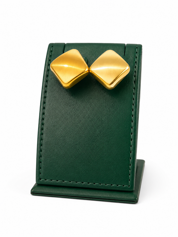 Vellora Sculpted Matte Gold Chunky Stud Earrings - Gold
