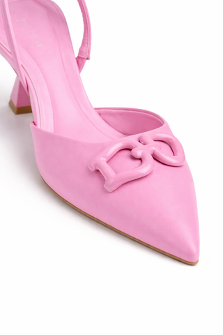 YARIS SLING BACK POINTY TOE LOW HEEL (Pink)