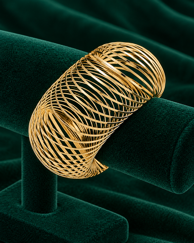 Orlena Spiral Hollow Statement Bangle