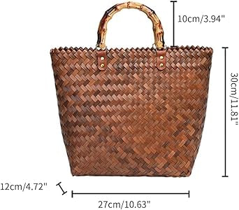 HALLE VINTAGE WOVEN BAMBOO HANDBAG