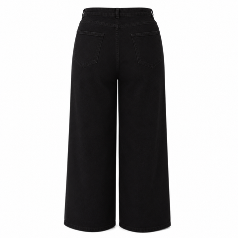 MIDNIGHT BLACK WIDE LEG JEANS