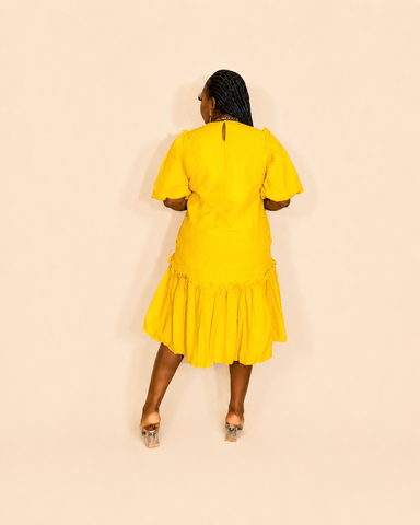 DOLLED UP PUFF SLEEVE DRESS
