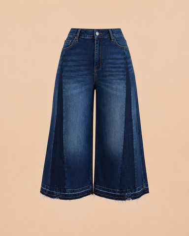 Sorella Panel Wide-Leg Culottes Jeans
