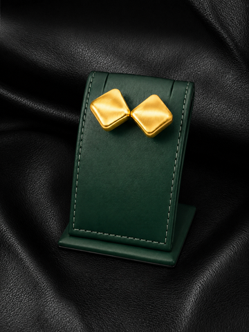 Vellora Sculpted Matte Gold Chunky Stud Earrings - Gold