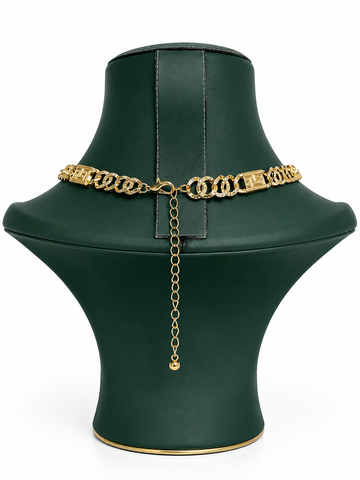 VERITÉ Geometric Link Statement Necklace - Gold