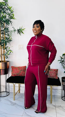 CARMINE ZIP UP WIDE LEG MATCHING SET