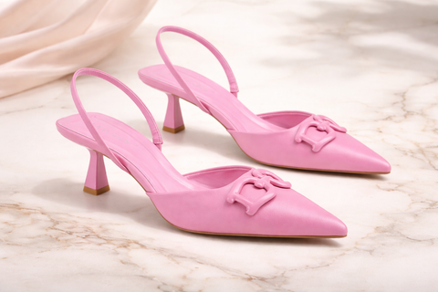 YARIS SLING BACK POINTY TOE LOW HEEL (Pink)