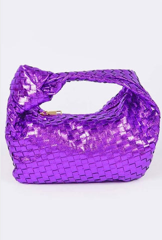 CARIE METALLIC WOVEN PURSE