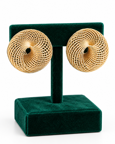 Orlena Spiral Wire Hollow Statement Stud Earrings