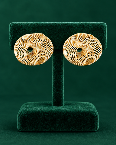 Orlena Spiral Wire Hollow Statement Stud Earrings