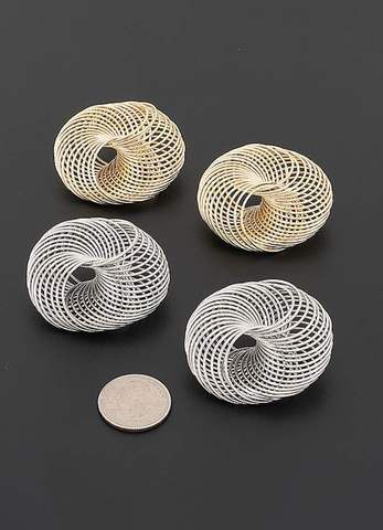 Orlena Spiral Wire Hollow Statement Stud Earrings