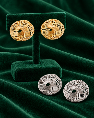 Orlena Spiral Wire Hollow Statement Stud Earrings