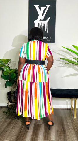 PRETTY CRAYOLA MIDI SHIRT DRESS (White)