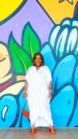 City Woman V-Neck Midi Dress