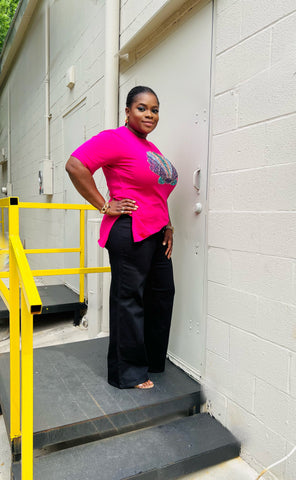 NIA SEQUIN SHELL OVERSIZED TEE SHIRT TOP (pink)