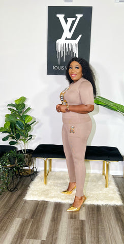 CHIC DESTINATION 2PC SOFT KNIT SET (Nude)